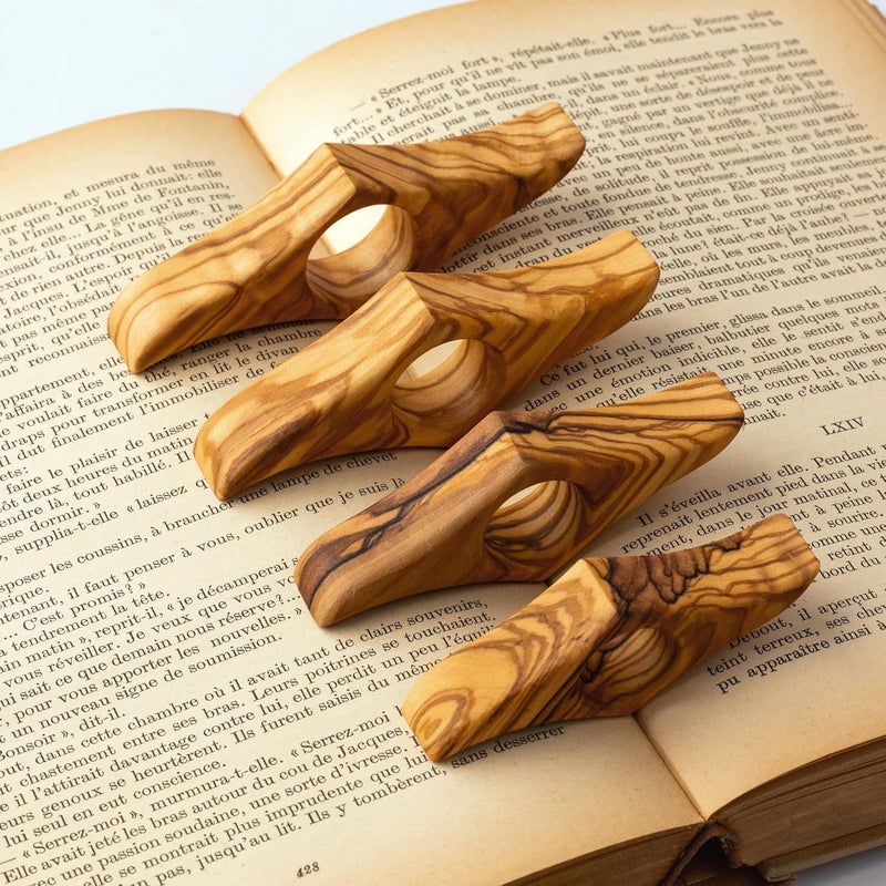 TILISMA Olive Wood Book Page Holder – Handmade Thumb Thing Reading Gifts - Image 3